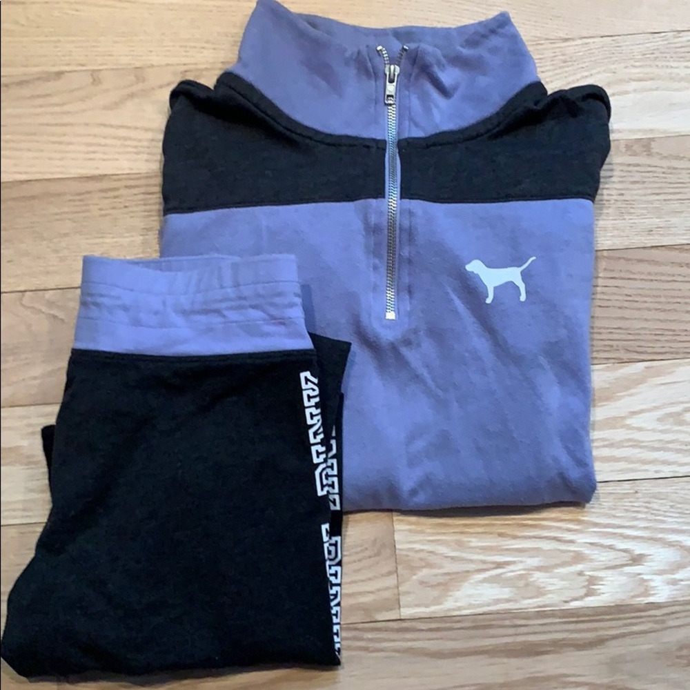 PINK Half zip & Yoga jogger pants